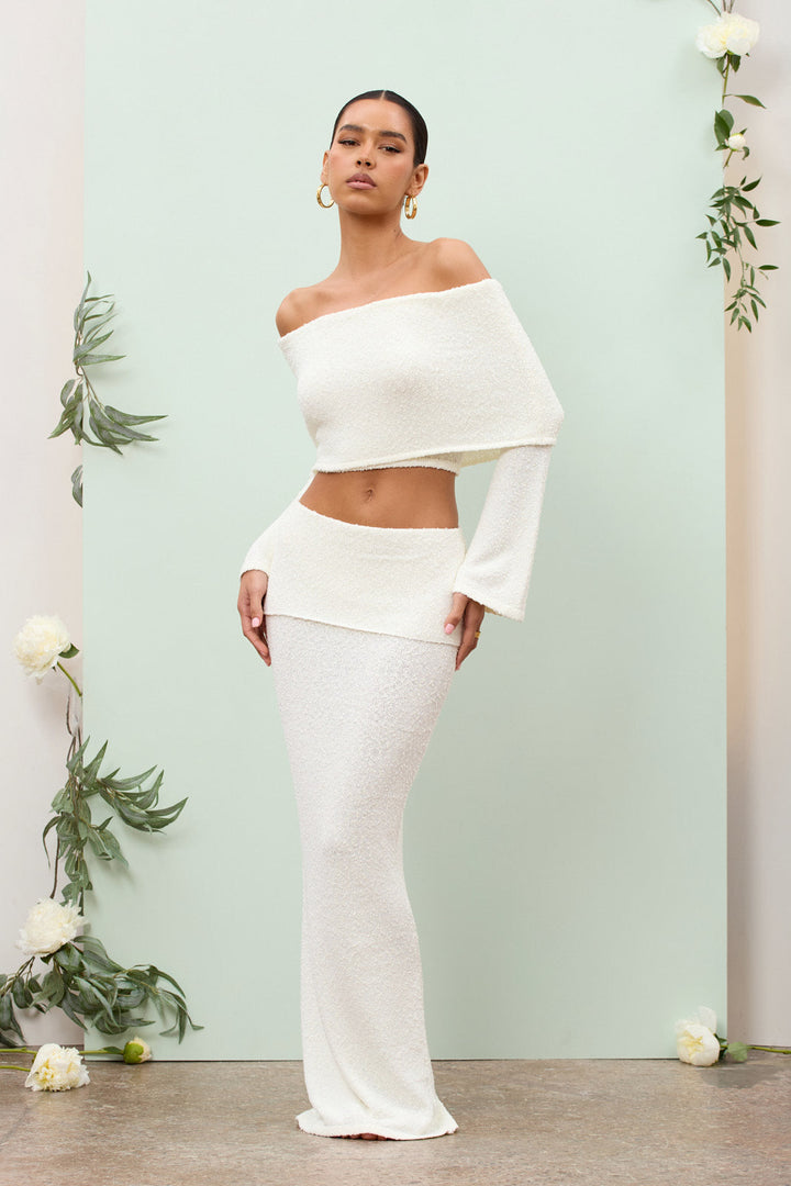 Juline - Ensemble coordonné bouclé avec détail Bardot