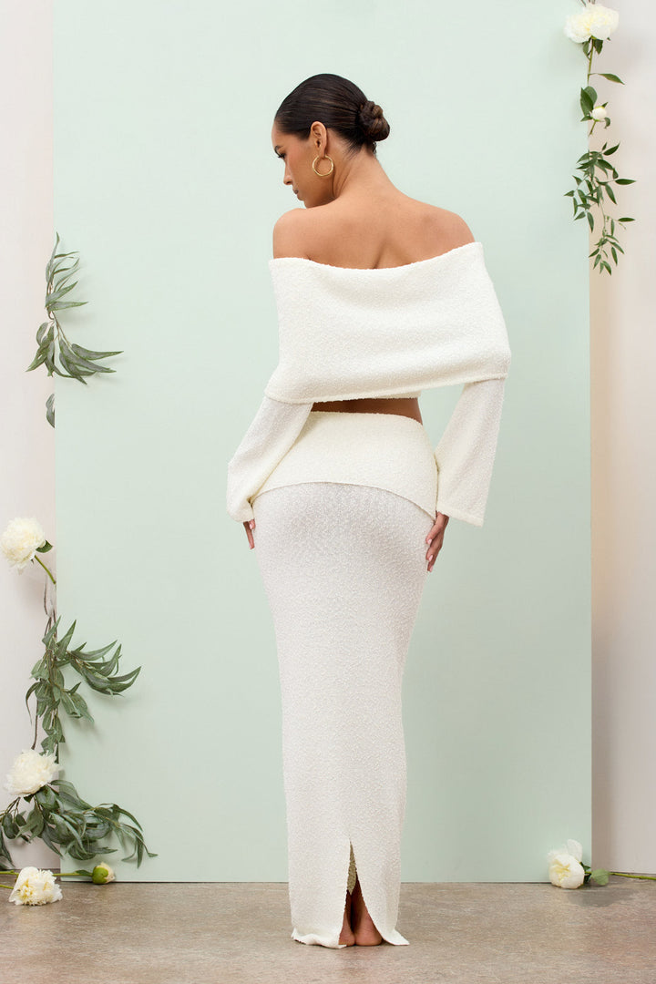 Juline - Ensemble coordonné bouclé avec détail Bardot