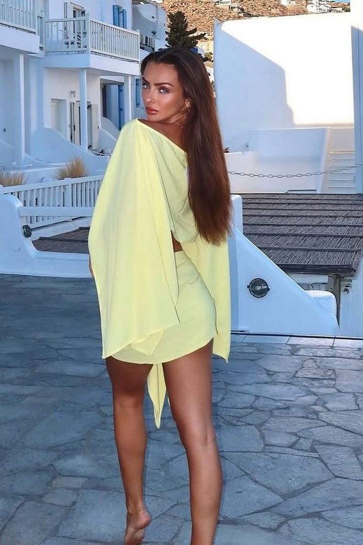 Maelisca – Ensemble asymétrique à épaules dénudées et fente haute