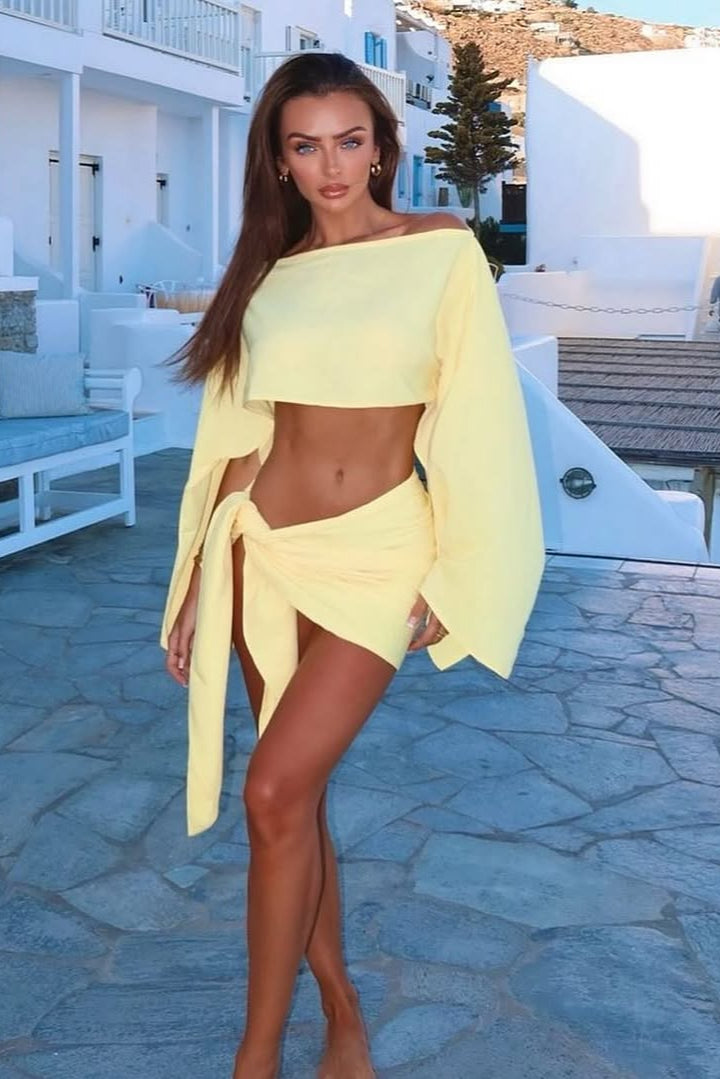 Maelisca – Ensemble asymétrique à épaules dénudées et fente haute