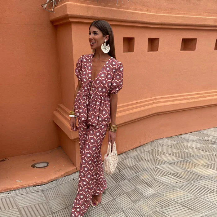 Liora – Ensemble deux pièces d'été à imprimé tendance