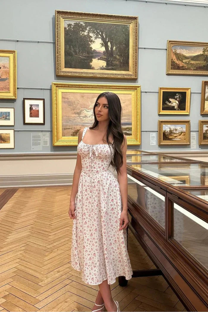 Maurelle – Robe midi corset à imprimé floral