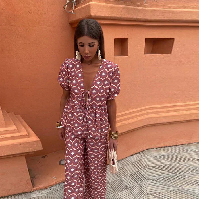 Liora – Ensemble deux pièces d'été à imprimé tendance