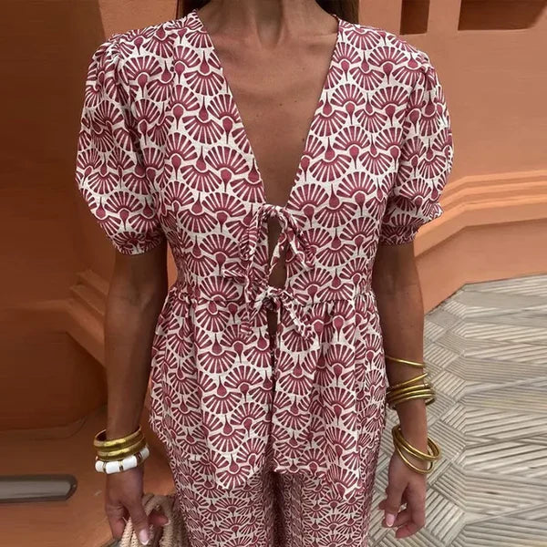 Liora – Ensemble deux pièces d'été à imprimé tendance