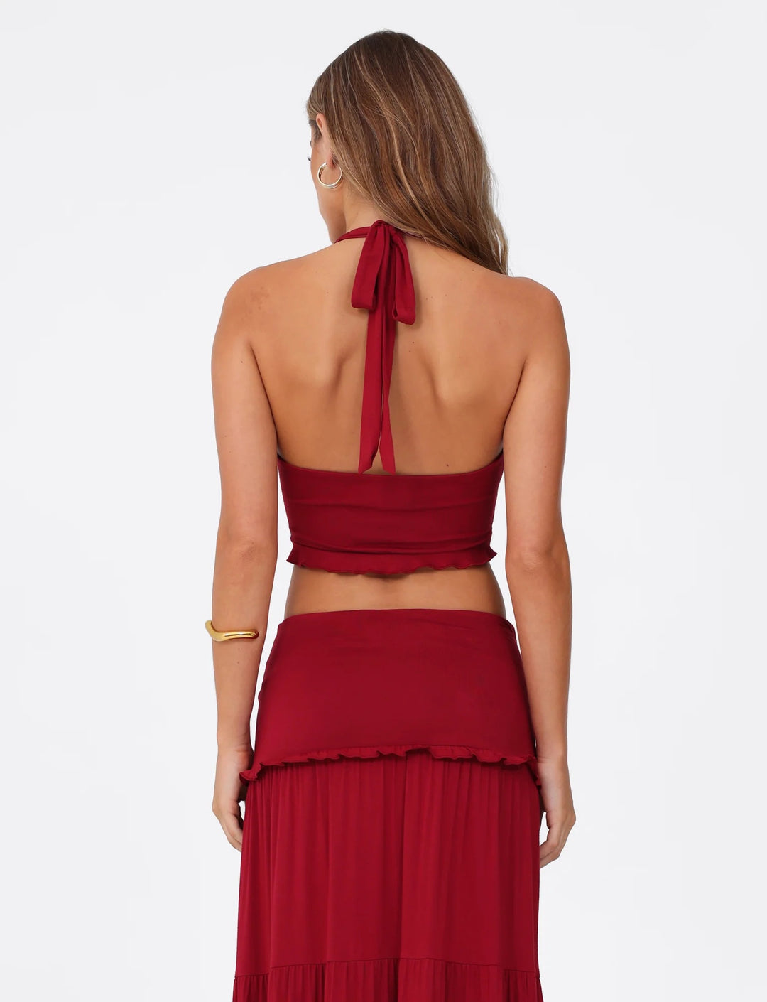 Mireille - Ensemble haut dos nu et jupe longue en jersey doux