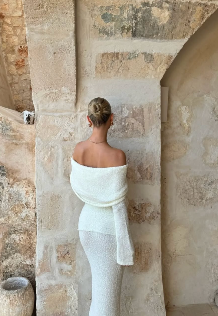 Juline - Ensemble coordonné bouclé avec détail Bardot