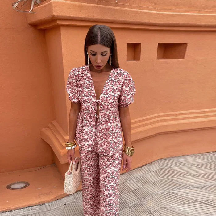 Liora – Ensemble deux pièces d'été à imprimé tendance