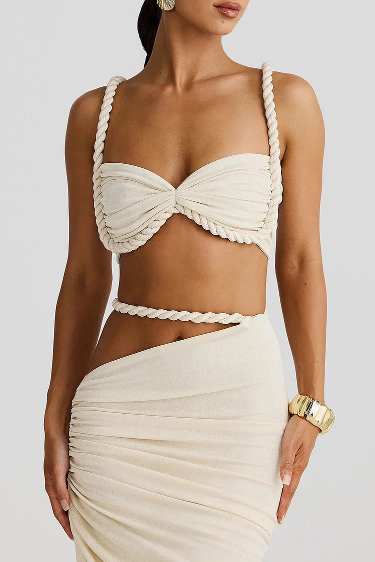 Soriel – Ensemble découpé avec détails tressés et jupe longue