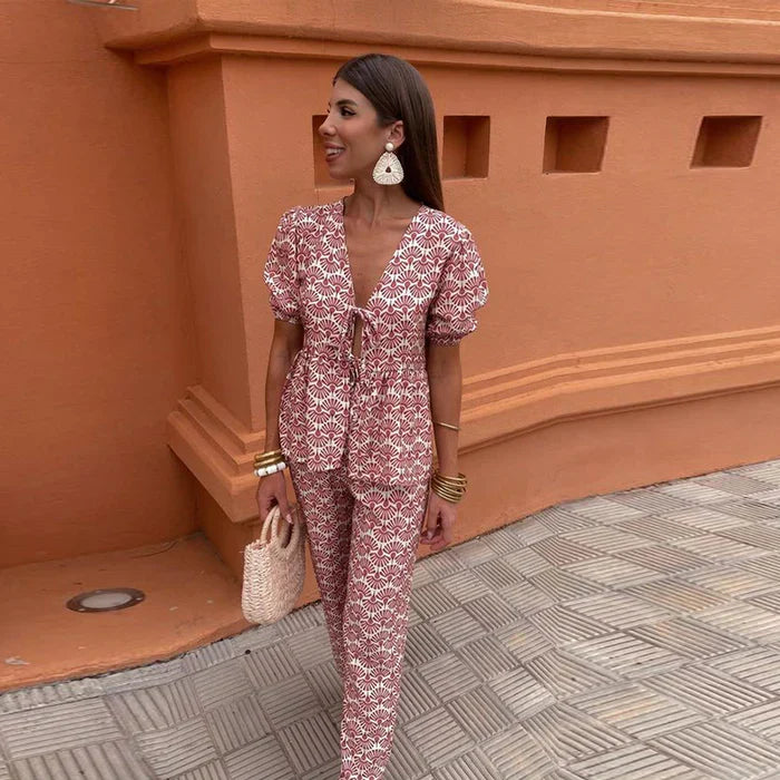 Liora – Ensemble deux pièces d'été à imprimé tendance