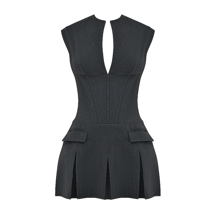 Sylvette – Corset Mini-jurk met Geplisseerde Rok
