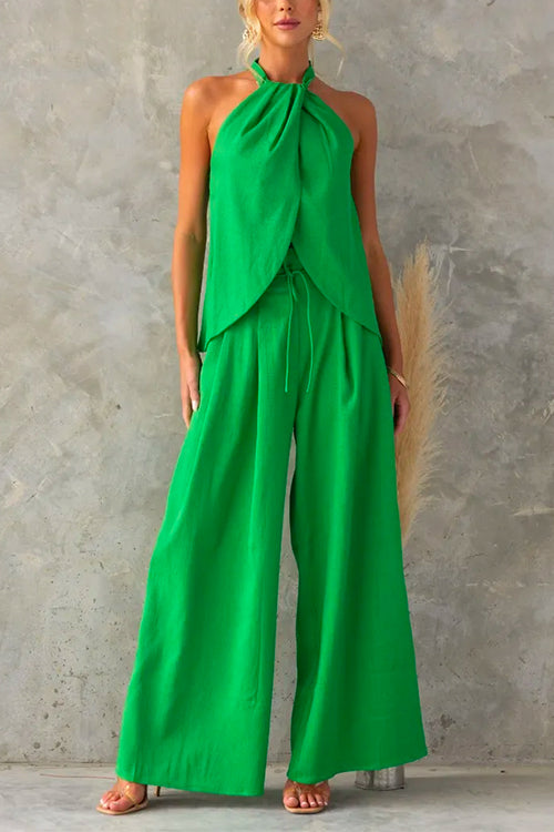 Julie – Elegant halter co-ord set with split detail