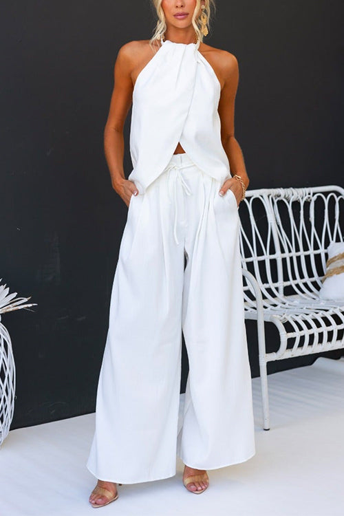 Julie – Elegant halter co-ord set with split detail