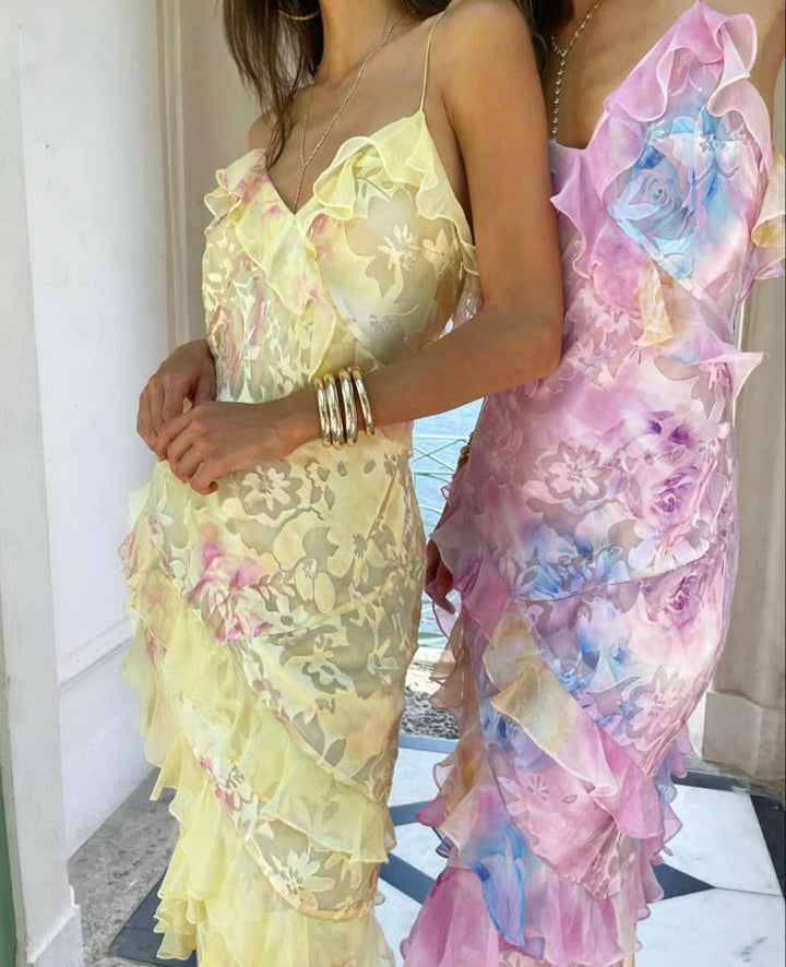 Aureline – Elegante Ruffle Jurk met Speelse Touch