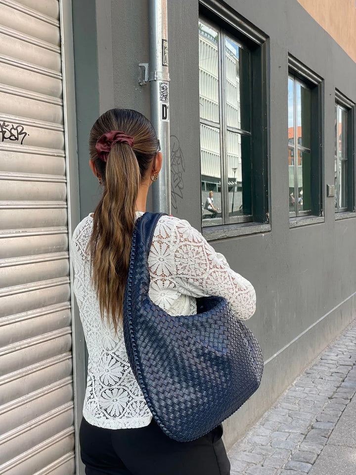 Solenya – Sac à main tissé en cuir vegan