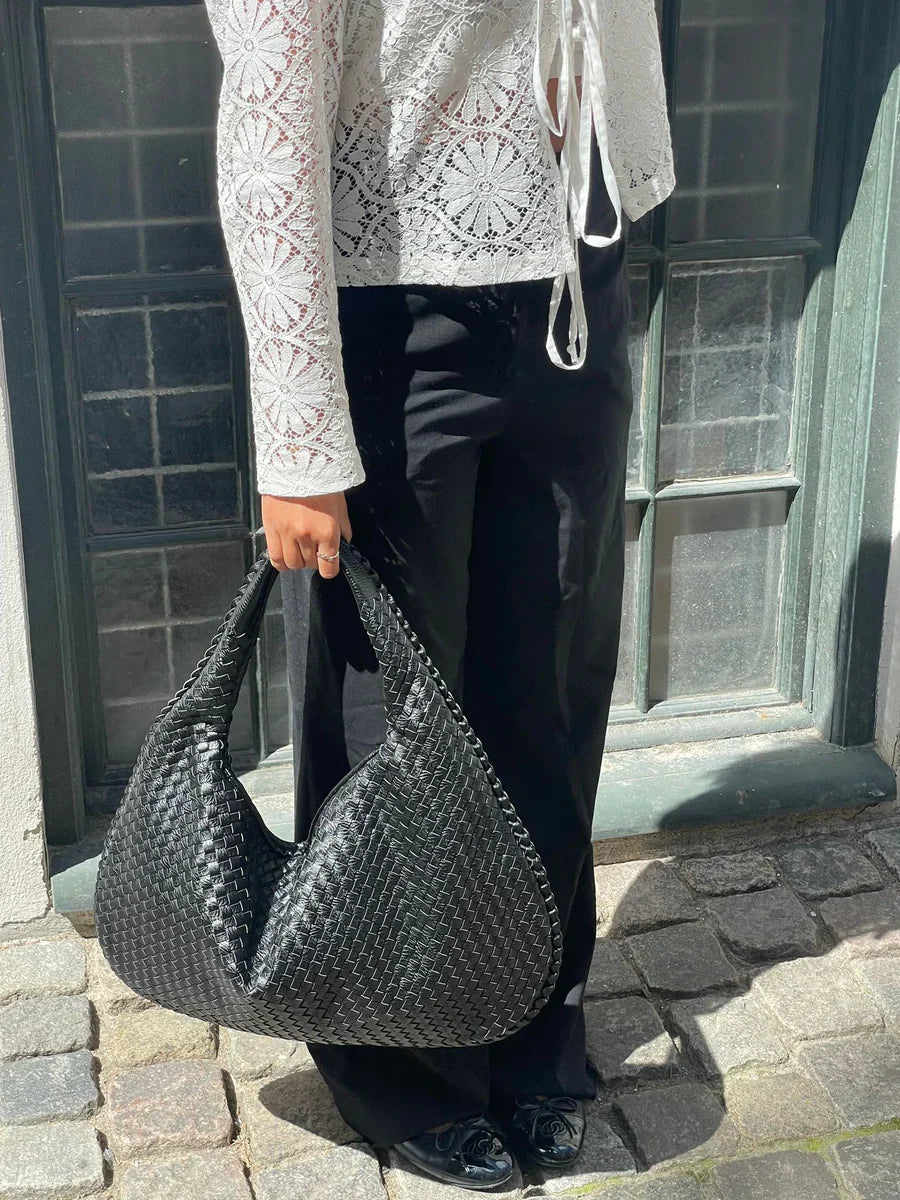 Solenya – Sac à main tissé en cuir vegan
