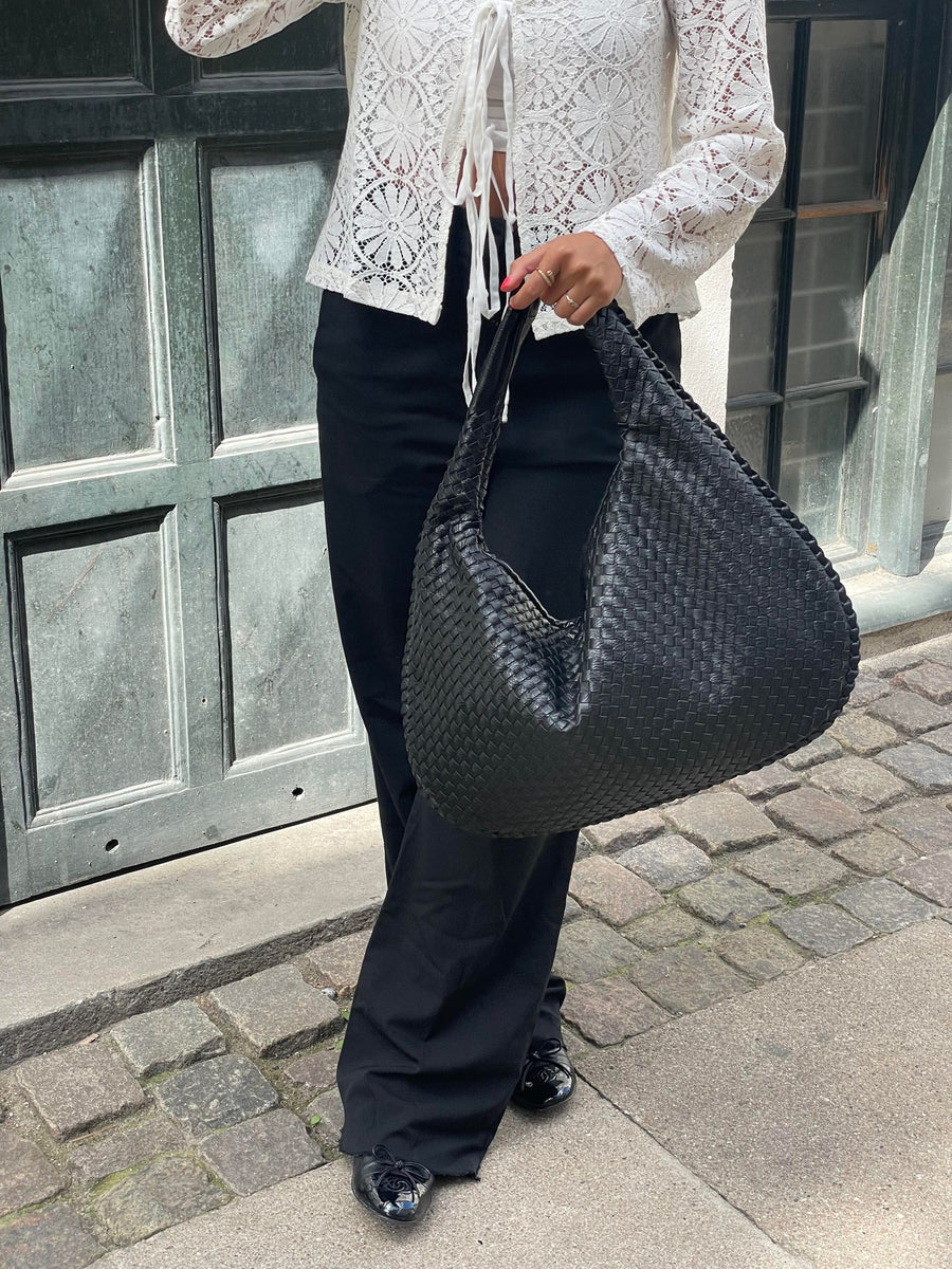 Solenya – Sac à main tissé en cuir vegan