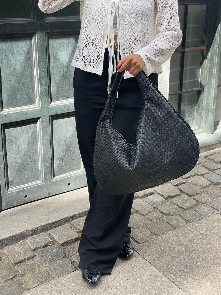Solenya – Sac à main tissé en cuir vegan