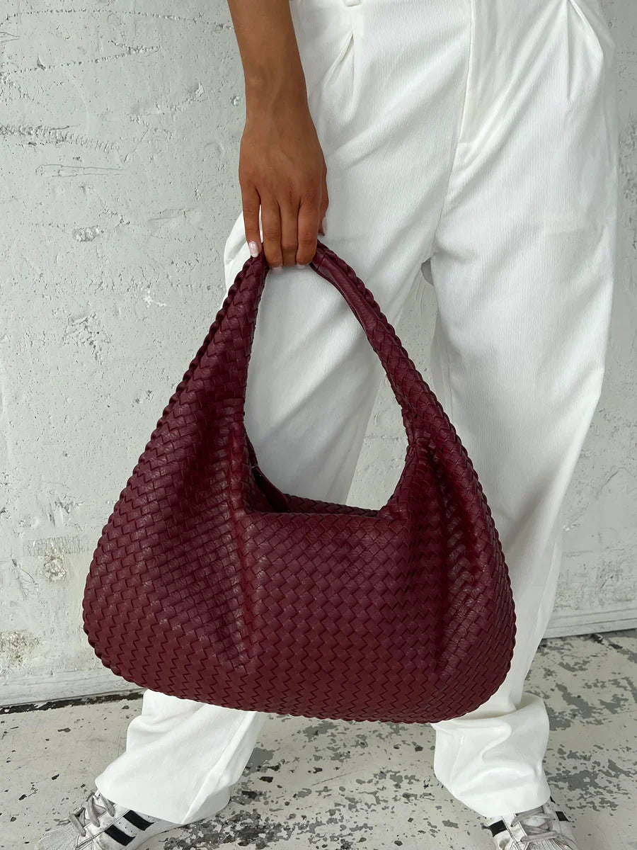 Solenya – Sac à main tissé en cuir vegan