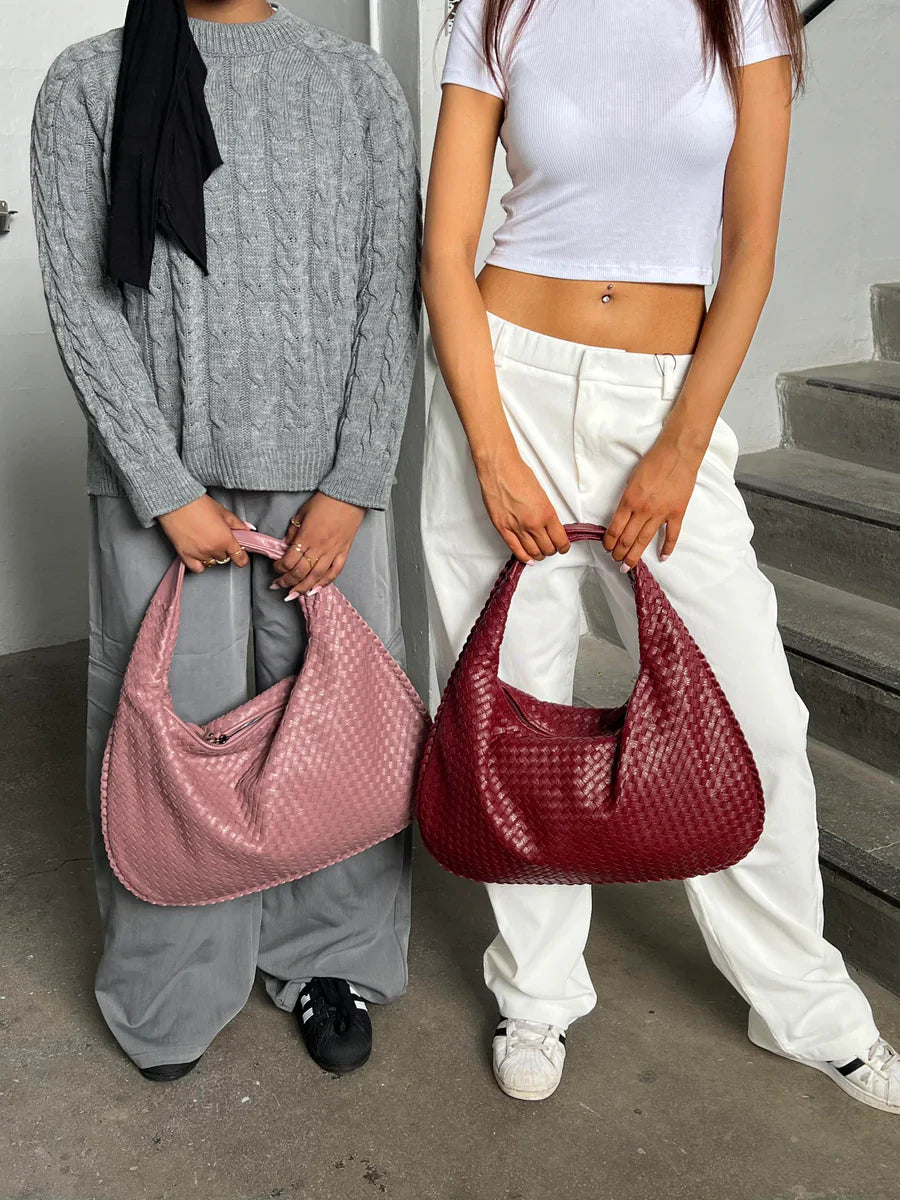 Solenya – Sac à main tissé en cuir vegan