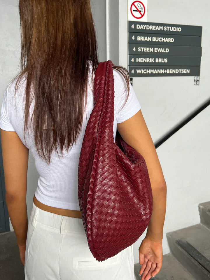 Solenya – Sac à main tissé en cuir vegan