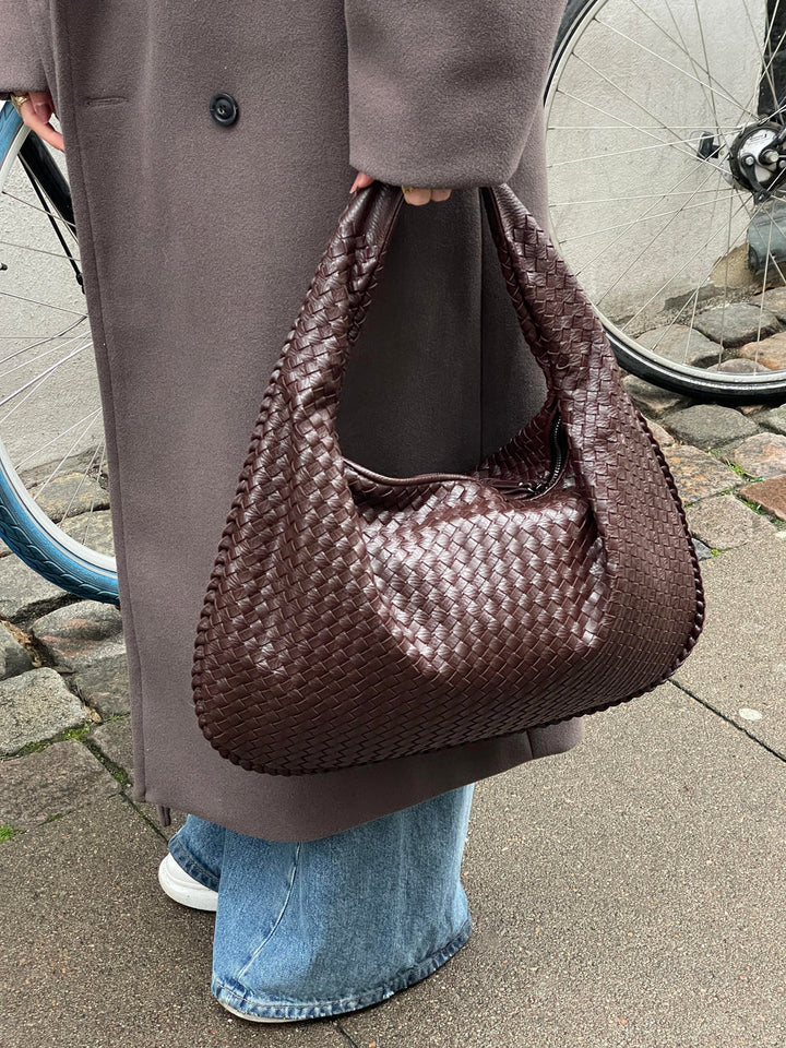 Solenya – Sac à main tissé en cuir vegan