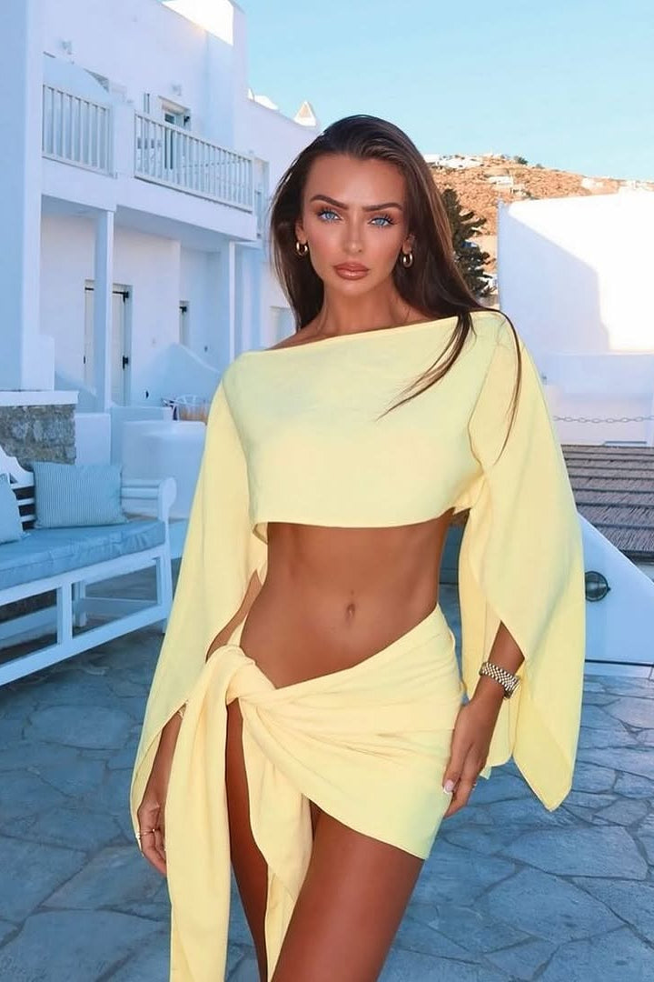 Maelisca – Asymmetrische off-shoulder set met hoge split