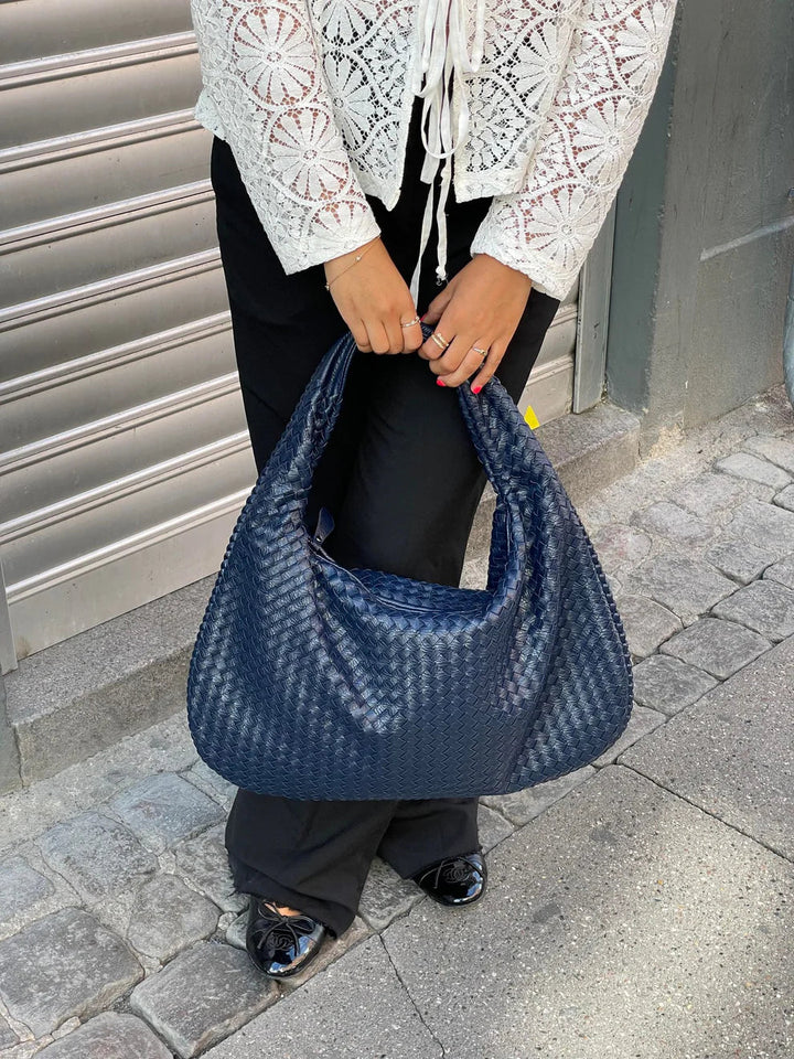 Solenya – Sac à main tissé en cuir vegan