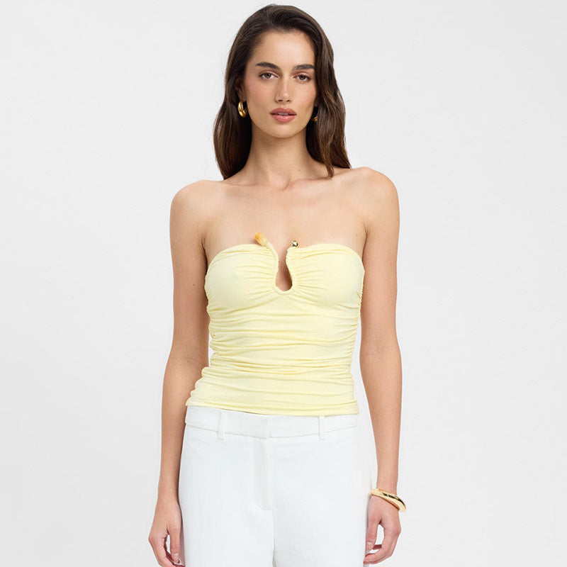 Narella – Strapless top met sierdetail