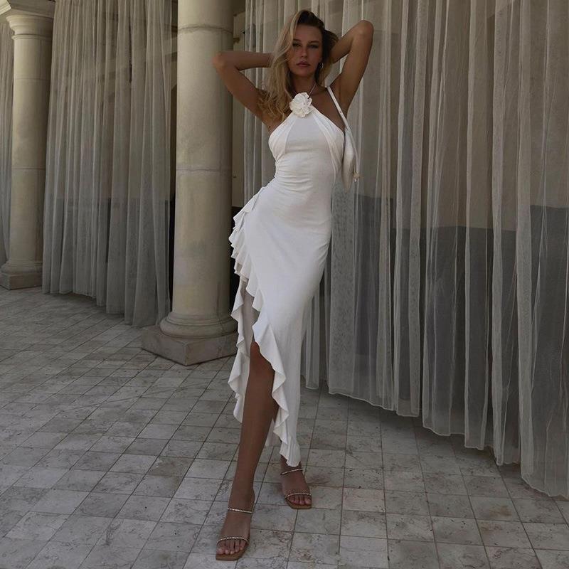 Marisel – Slim Flower Slit Dress