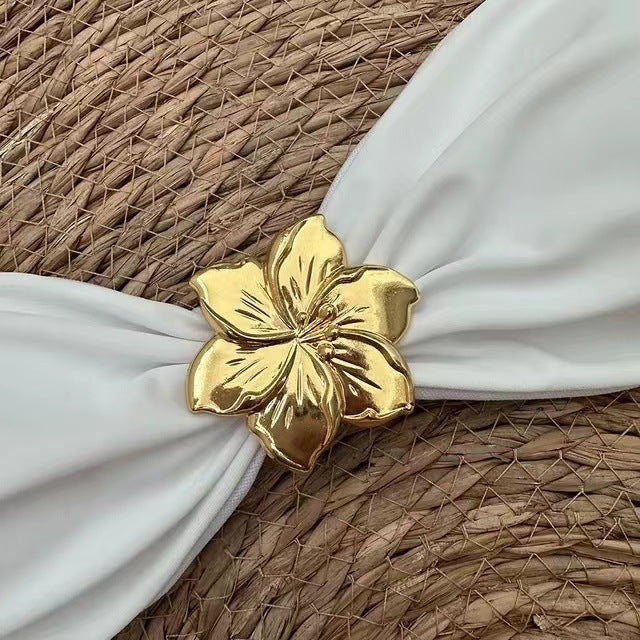 Émera – Bikini bandeau avec détail anneau doré