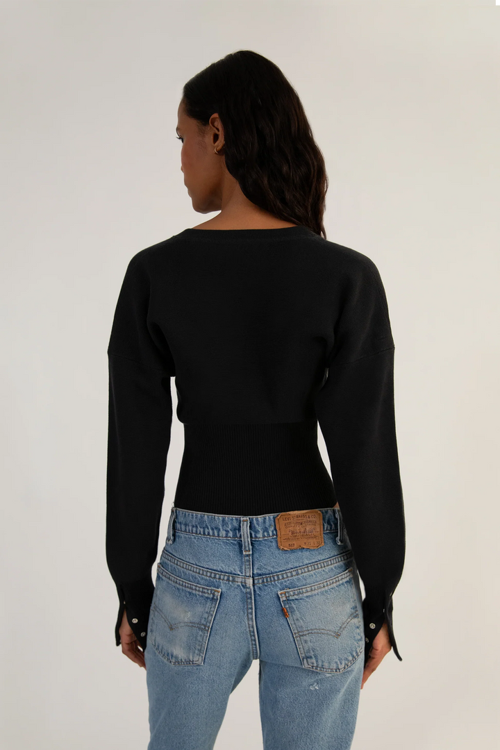 Evalora – Cardigan en maille à manches volumineuses