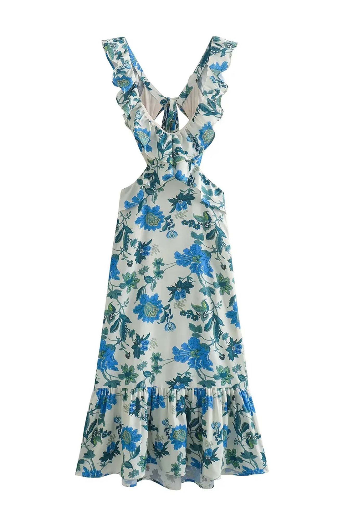 Amelora – Robe romantique à volants et imprimé floral