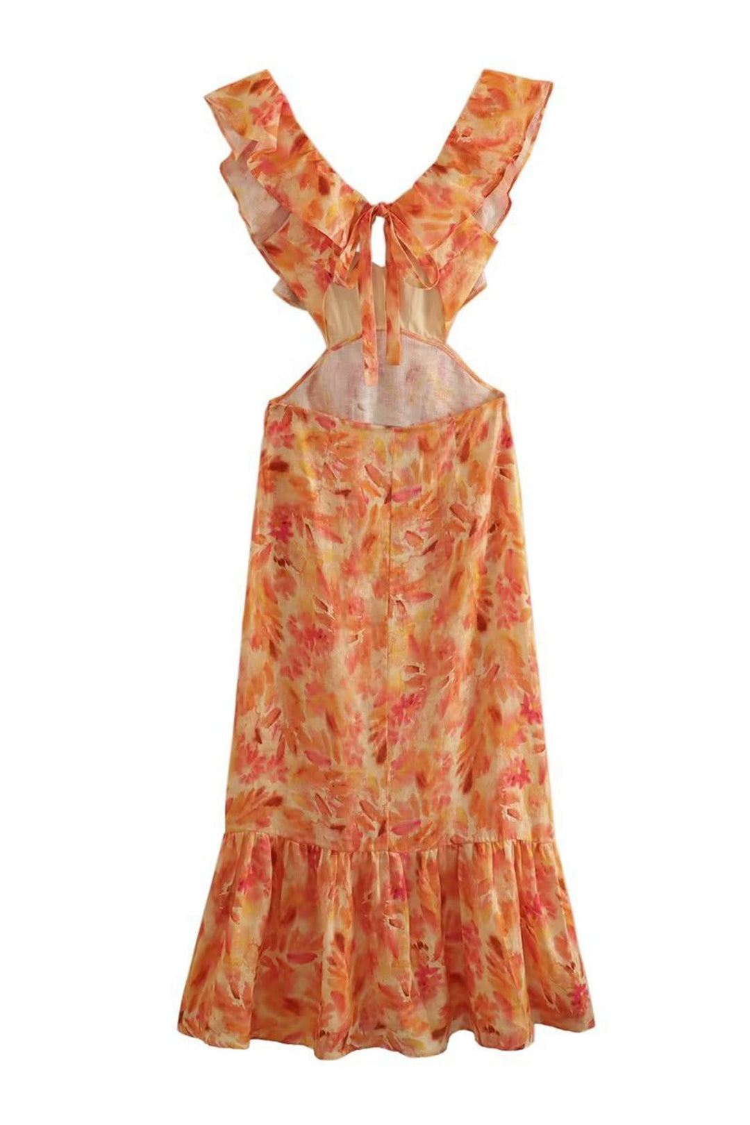 Amelora – Robe romantique à volants et imprimé floral