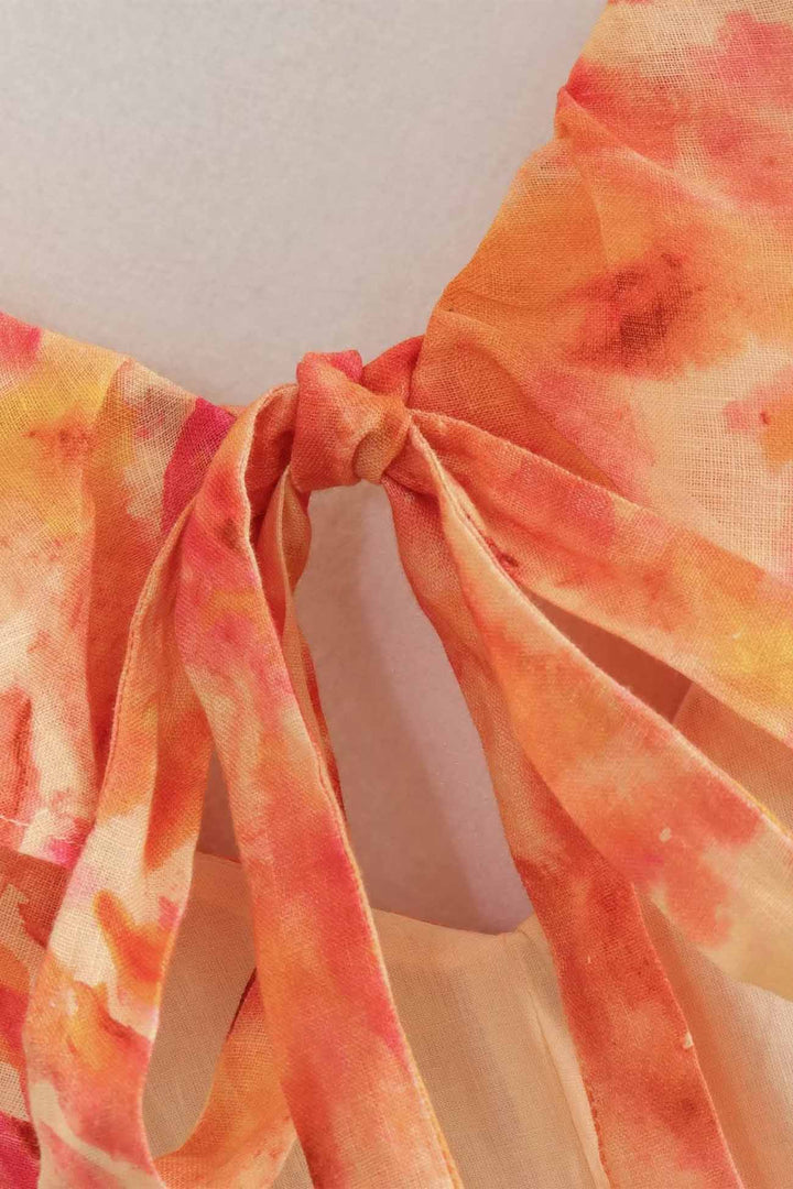 Amelora – Robe romantique à volants et imprimé floral