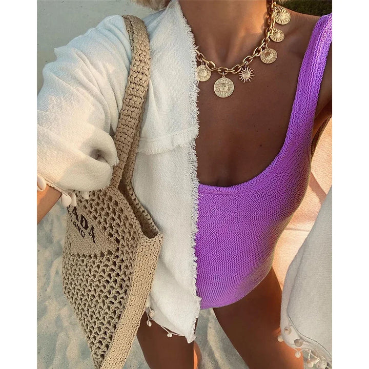 Elvyra – Maillot de bain texturé avec dos ouvert 