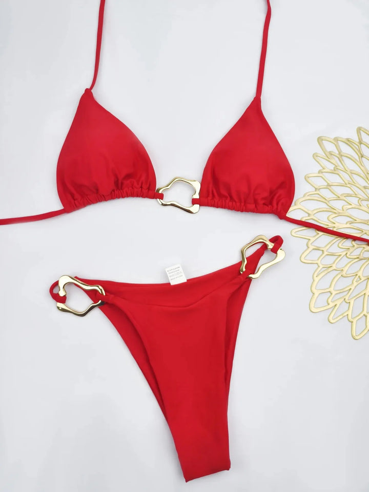 Anaïs – Triangle bikini with gold details