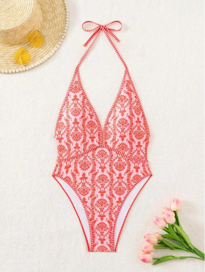Eulalie – Maillot de bain dos nu à imprimé floral vintage