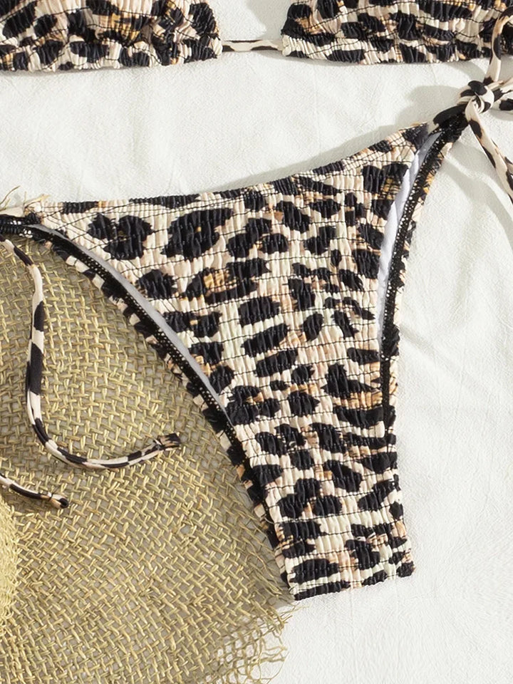 Nolita – Leopard Print Ruffle Halter Bikini