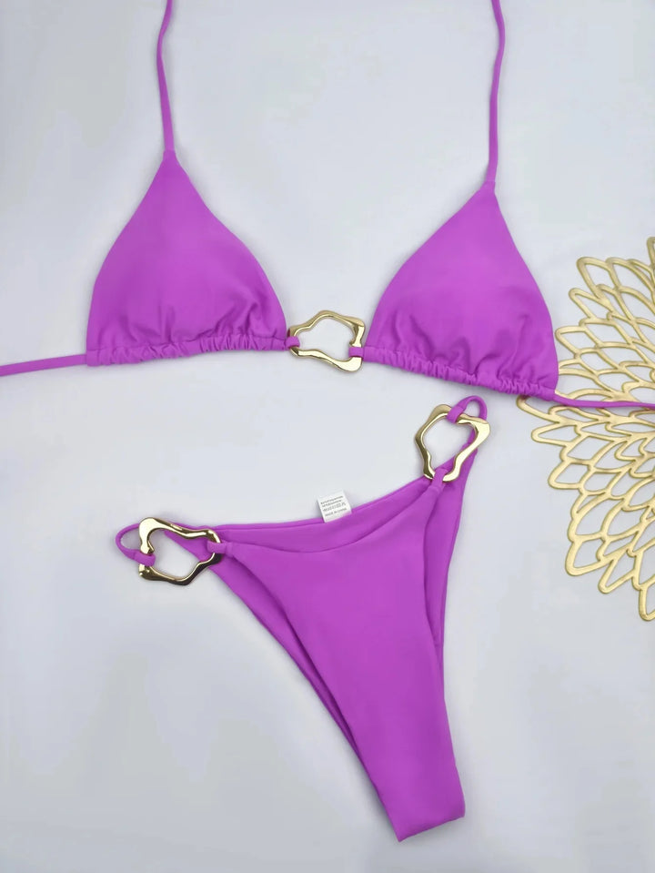 Anaïs – Triangle bikini with gold details