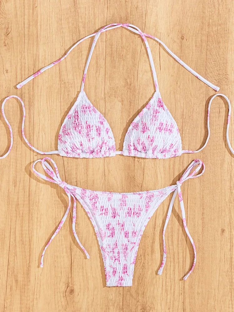 Nolita – Leopard Print Ruffle Halter Bikini