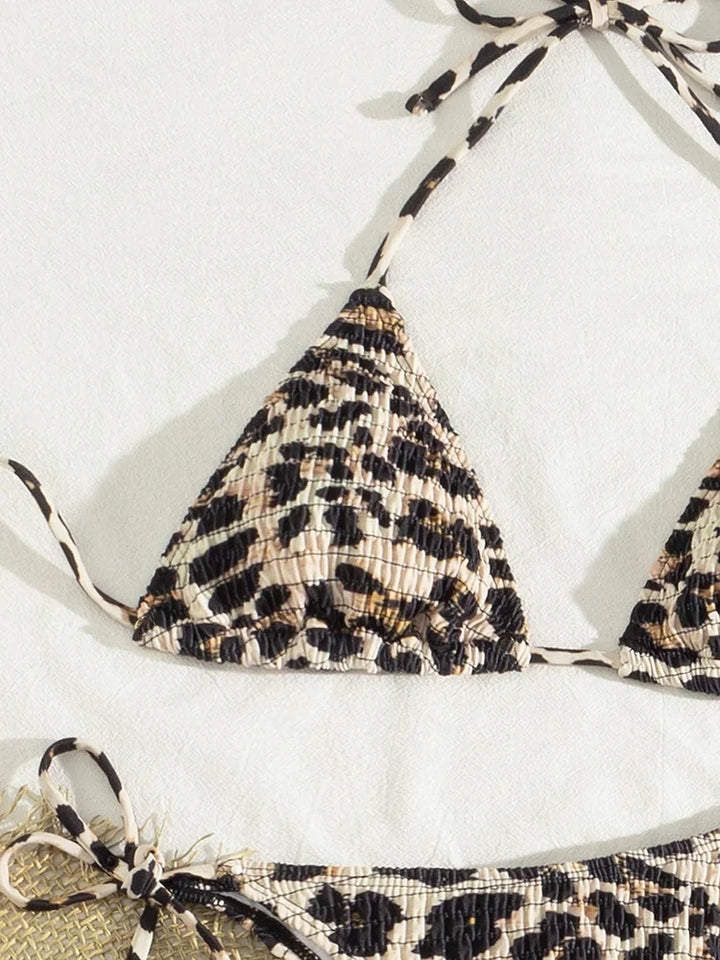 Nolita – Leopard Print Ruffle Halter Bikini