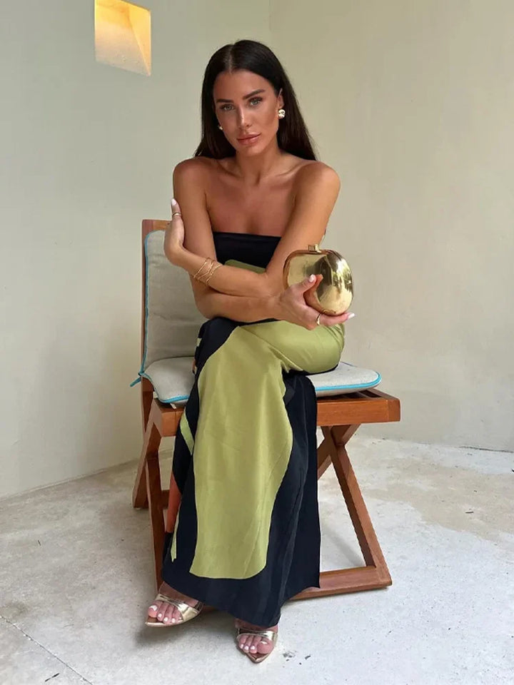 Zaria - Luchtige Strapless Jurk met Levendige Print