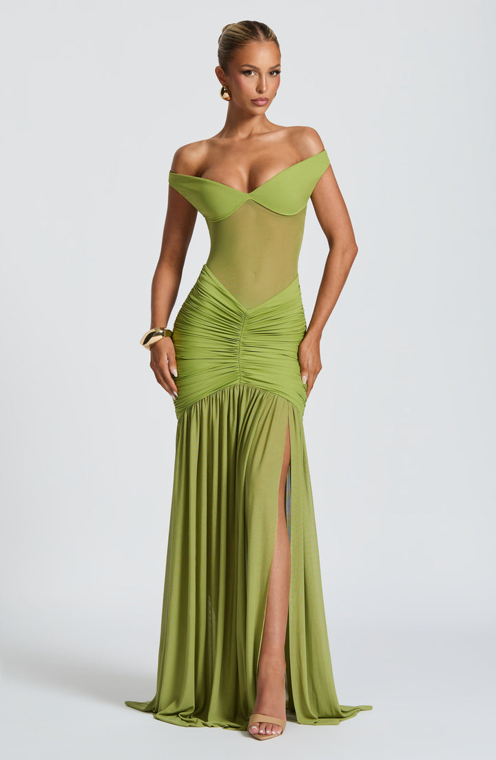 Sylarine – Bardotjurk met sheer details en split