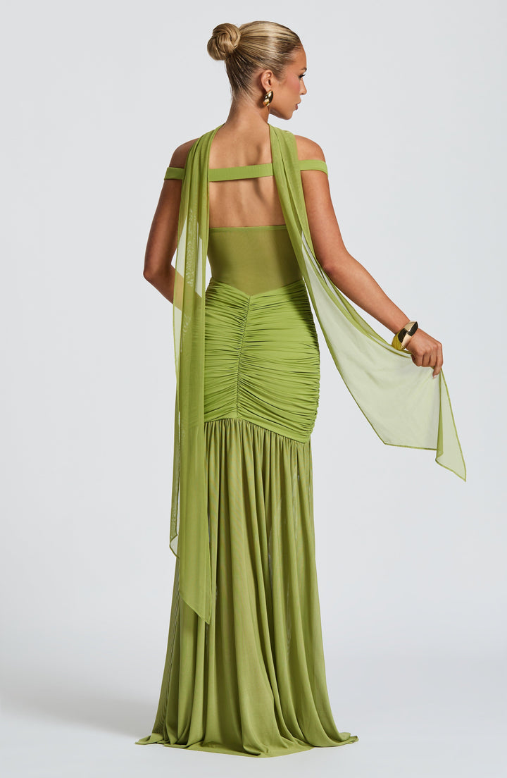 Sylarine – Bardotjurk met sheer details en split