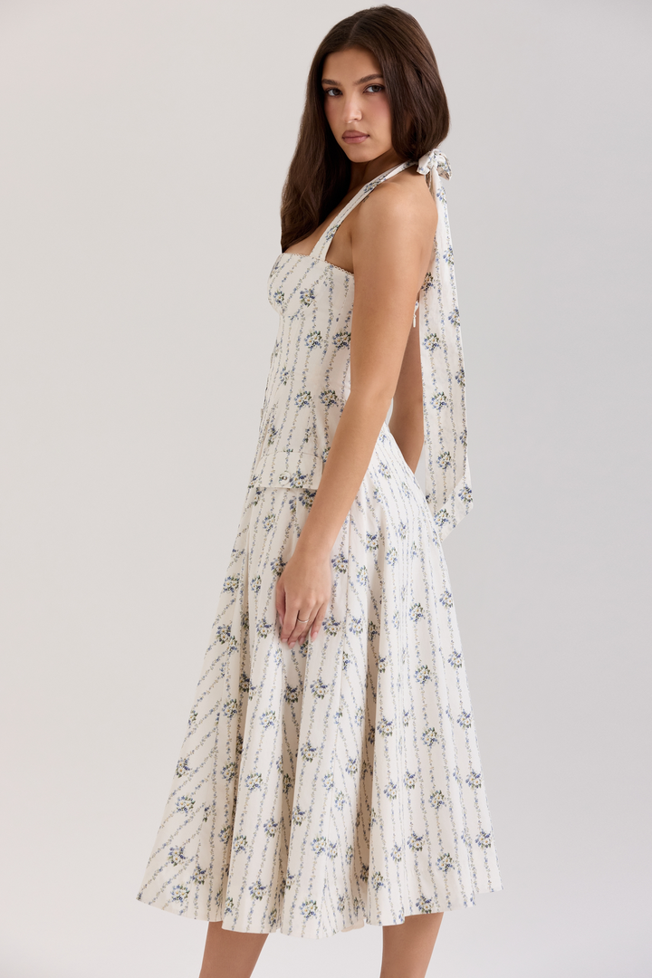 Annelore – Robe midi romantique au charme vintage