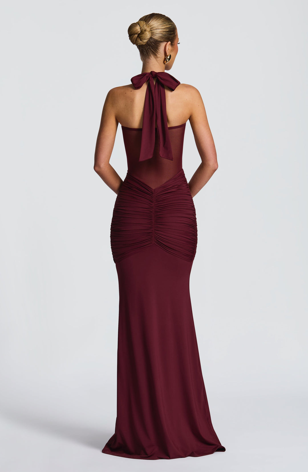 Seloura – Mesh &amp; Jersey Maxi Dress