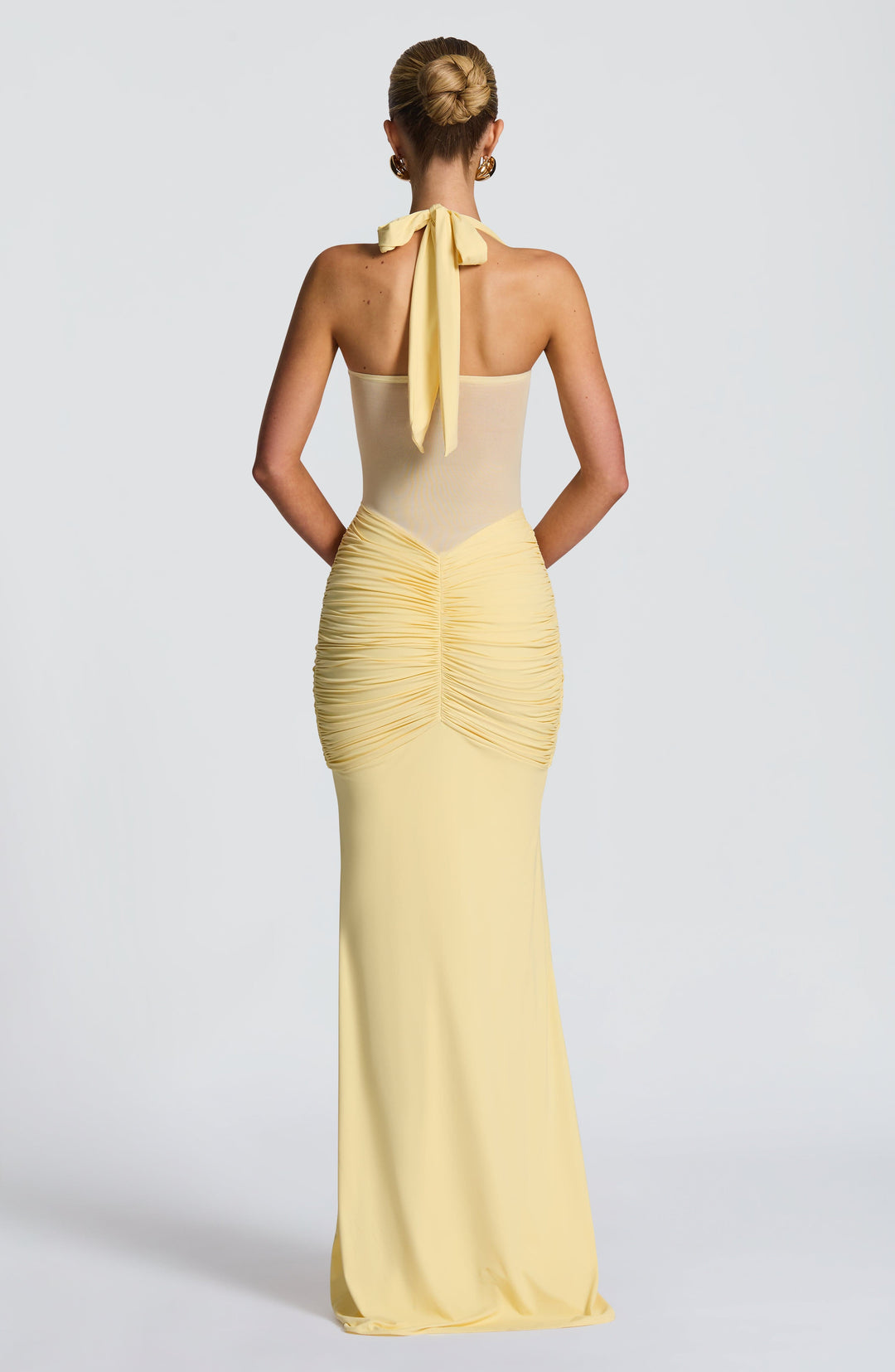 Seloura – Mesh &amp; Jersey Maxi Dress