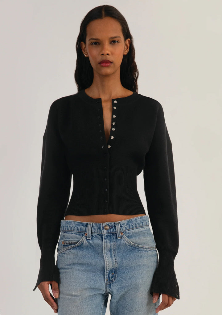 Evalora – Cardigan en maille à manches volumineuses